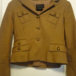 BCBG Womens Brown Tweed Jacket Size Small